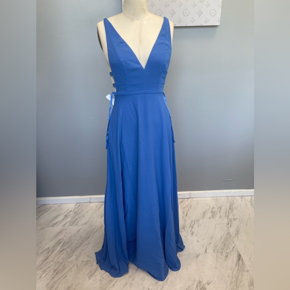 Fame and Partners Dress—blue with side strap detail - Picture 2 of 7